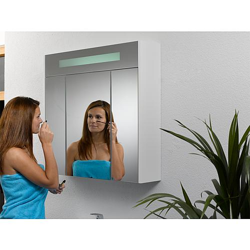 Spiegelschrank mit beleuchteter Zierblende, 950 mm Breite