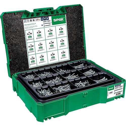 Schraubensortiment, Senkkopf,  Torx® (T-STAR Plus), + 5 Bits, in Systainer, Voll- und Teilgewinde, 1385 Stück