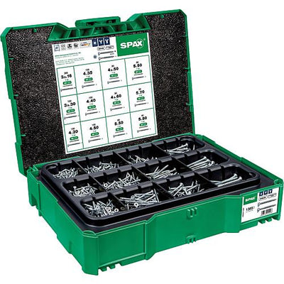 Schraubensortiment, Senkkopf,  Torx® (T-STAR Plus), + 5 Bits, in Systainer, Voll- und Teilgewinde, 1385 Stück