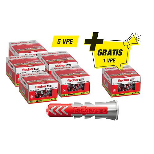 fischer Aktions-Set Dübel DuoPower 8 x 40