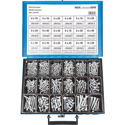 Sechskantschrauben-Sortiment DIN 933, verzinkt