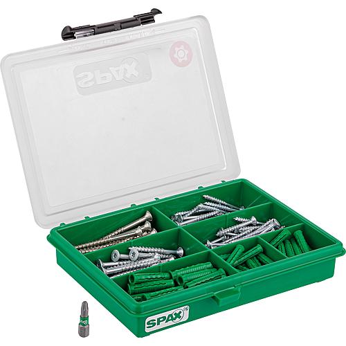 Sortimentsbox Senkkopfschrauben und Dübel, Torx® (T-STAR Plus), + 1 Bit, Teilgewinde, 160-teilig