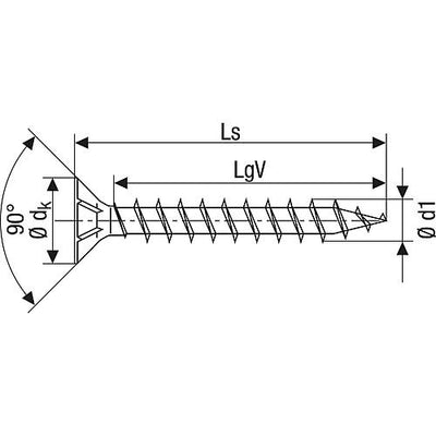 SPAX® Universalschraube, Gewinde-ø d1: 3,5 mm, Kopf-ø: 7,0 mm, Kleinverpackung, VPE 200