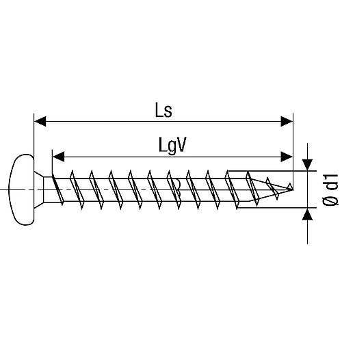 SPAX® Halbrundkopfschraube, Gewinde-ø d1: 5,0 mm, Kopf-ø: 11,9 mm, Standardverpackung