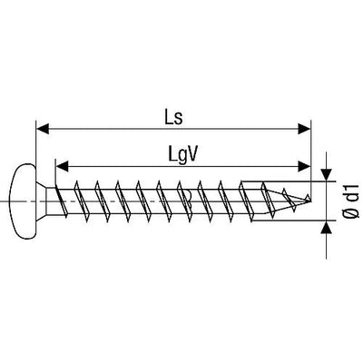 SPAX® Halbrundkopfschraube, Gewinde-ø d1: 5,0 mm, Kopf-ø: 11,9 mm, Standardverpackung