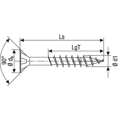 SPAX® Holzbauschraube, Gewinde-ø d1: 8,0 mm, Kopf-ø: 15,1 mm, Standardverpackung