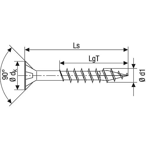 SPAX® Holzbauschraube, Gewinde-ø d1: 8,0 mm, Kopf-ø: 15,1 mm, Standardverpackung, 4CUT-Fräser