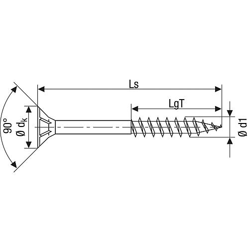 SPAX® Holzbauschraube, Gewinde-ø d1: 10,0 mm, Kopf-ø: 18,6 mm, 4CUT-Spitze, Standardverpackung