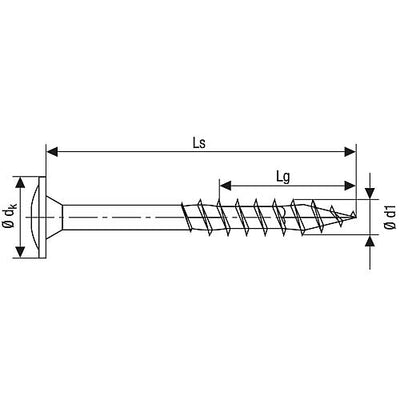 SPAX® Holzbauschraube, Gewinde-ø d1: 8,0 mm, Kopf-ø: 20,0 mm, Standardverpackung