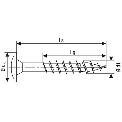 SPAX® Holzbauschraube, Gewinde-ø d1: 6,0 mm, Kopf-ø: 13,6 mm, Standardverpackung