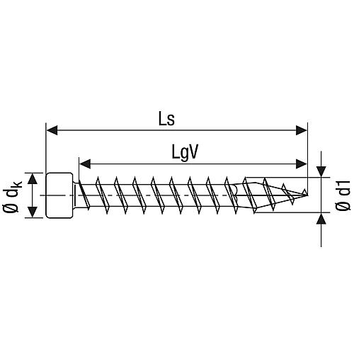 SPAX® Holzbauschraube, Gewinde-ø d1: 6,0 mm, Kopf-ø: 8,4 mm, Standardverpackung