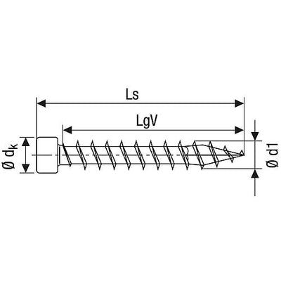 SPAX® Holzbauschraube, Gewinde-ø d1: 6,0 mm, Kopf-ø: 8,4 mm, Standardverpackung