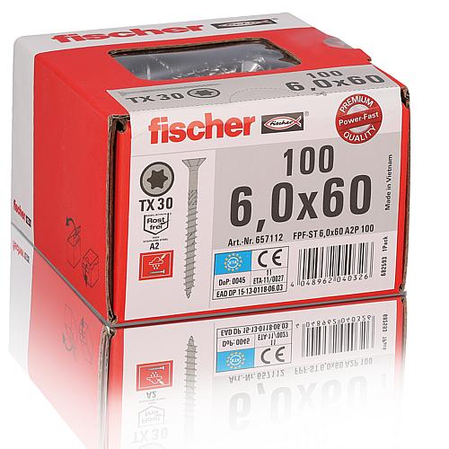 Fischer, Spanplattenschrauben Power-Fast, Teilgewinde, Edelstahl A2, Senkkopf, Torx