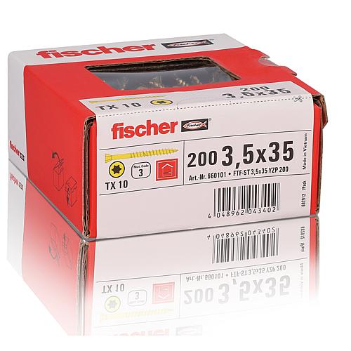 Fischer, Dielenschrauben, Gewinde-ø d1: 3,5 mm, Kopf-ø: 6,0 mm, Gvz