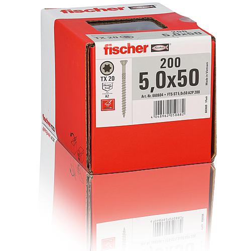 Fischer, Terrassenschrauben, Gewinde-ø d1: 5,0 mm, Kopf-ø: 7,5 mm, Edelstahl A2