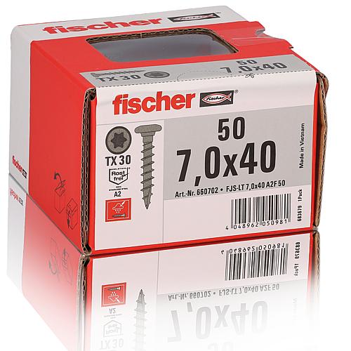 Fischer, Terrassenschrauben, Gewinde-ø d1: 7,0 mm, Kopf-ø: 13,6 mm, Edelstahl A2