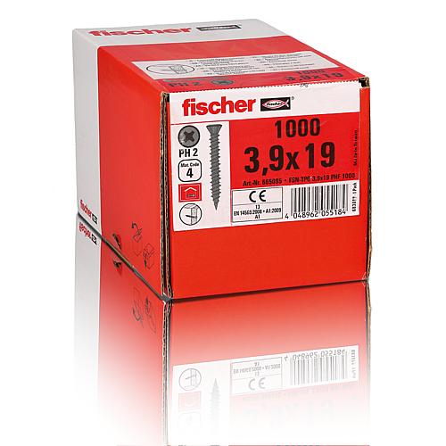 Fischer, Schnellbauschrauben, Feingewinde, Phosphatiert, Trompetenkopf, PH