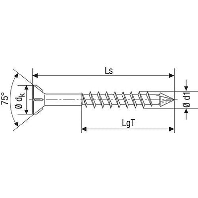 SPAX® MDF Schraube, Gewinde-ø d1: 4,0 mm, Kopf-ø: 7,0 mm, Standardverpackung