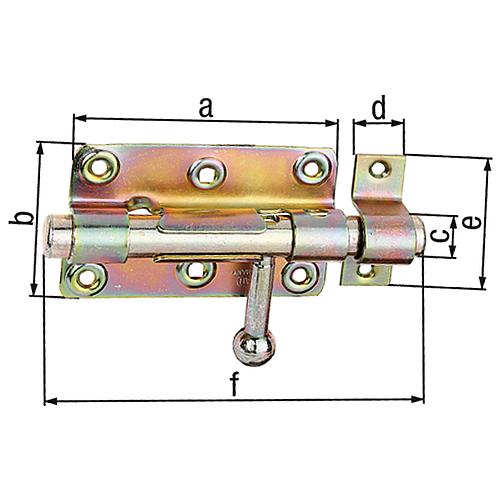 Bolzen-Schlossriegel mit rundem Griff