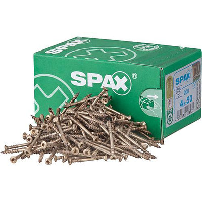 SPAX® Linsenkopfschraube, Fixiergewinde Edelstahl A2 Antik,  T-STAR plus, Fräsrippen, 4CUT-Spitze