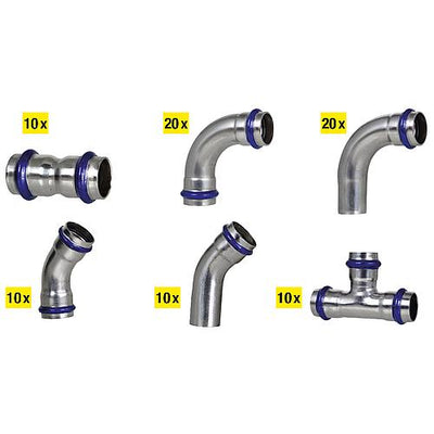 Pressfitting Edelstahl-Paket V-Kontur,