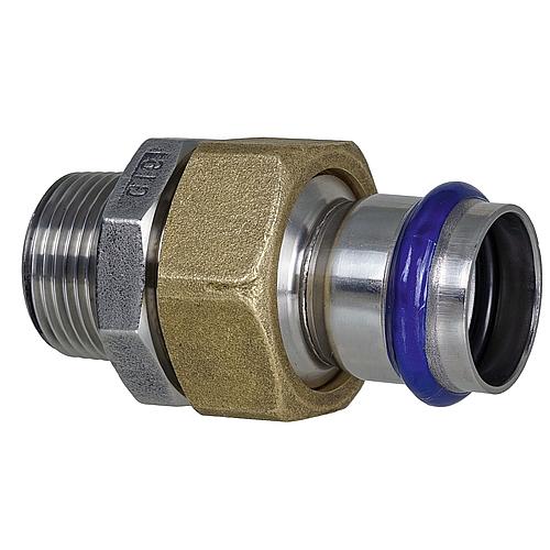 Edelstahlpressfittings V Kontur, Durchgangsverschraubung (AG)